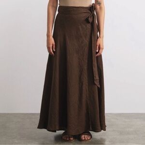 OZMA Linen Wrap Skirt Manzanita